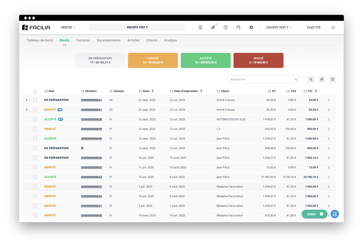 Suivez le statut de votre devis