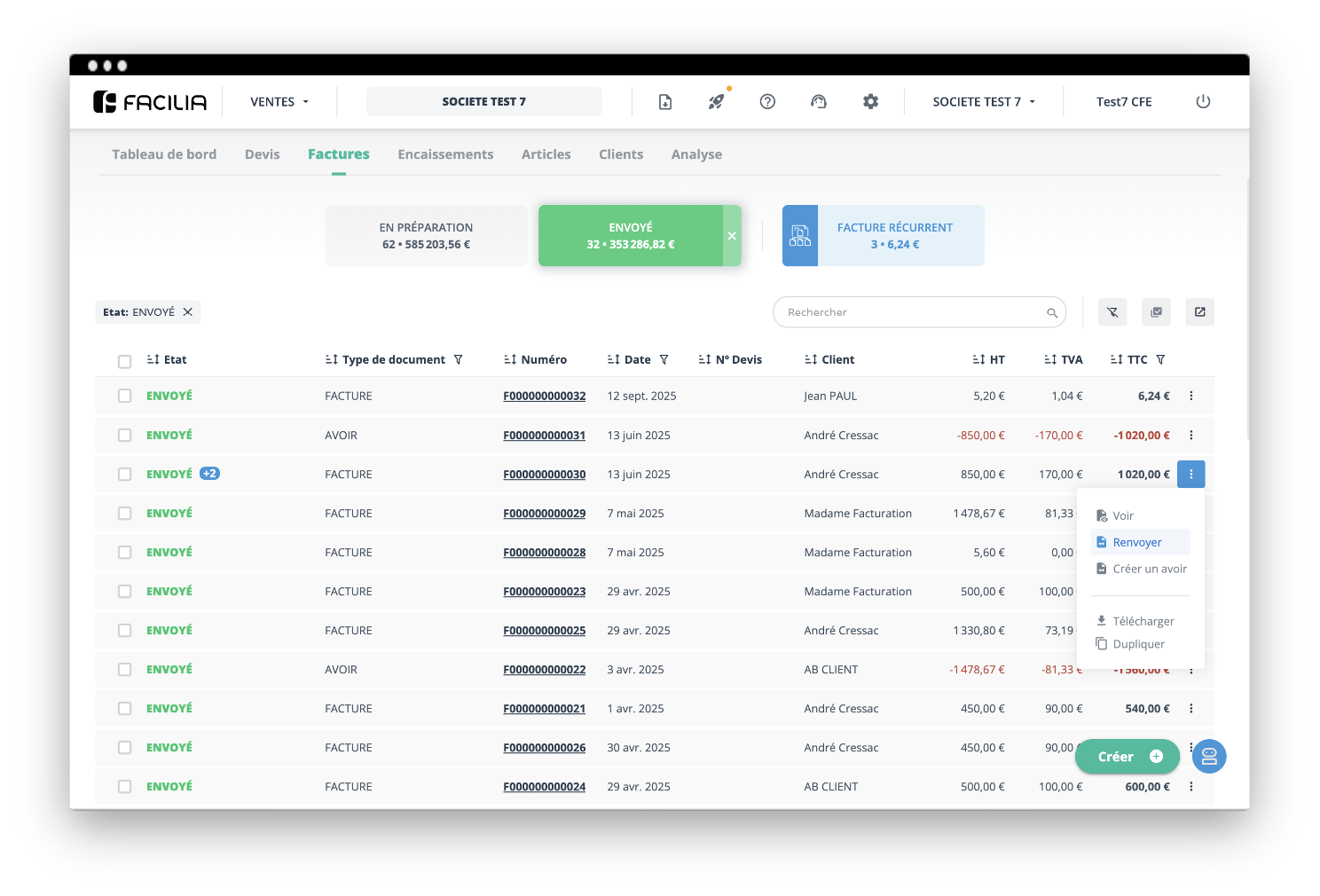 Suivez le statut de vos factures