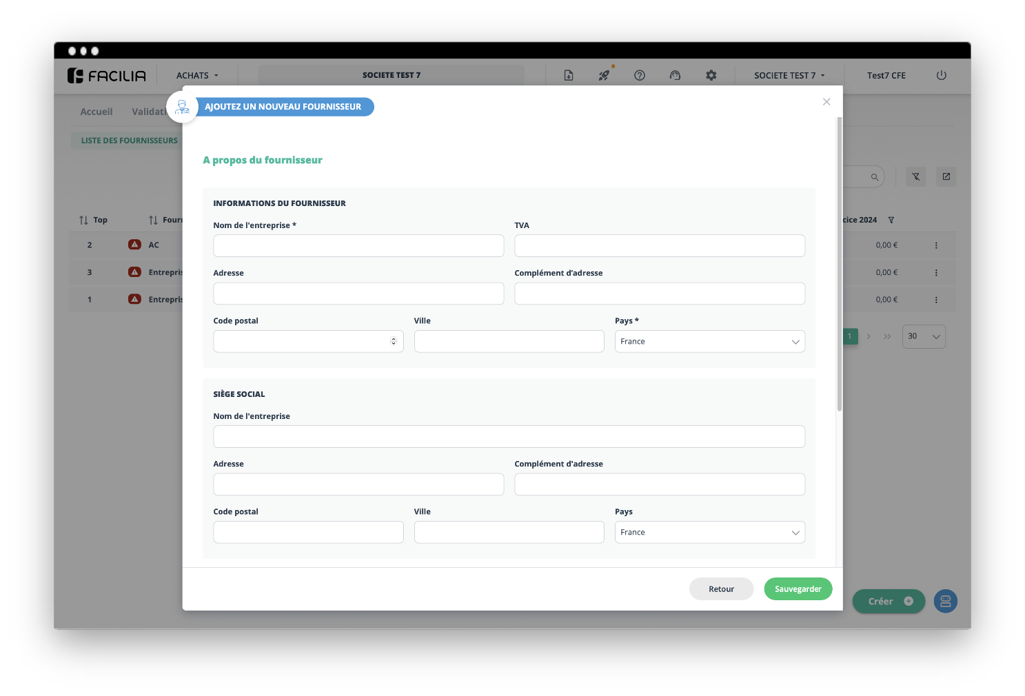 Créez et gérez vos fournisseurs
