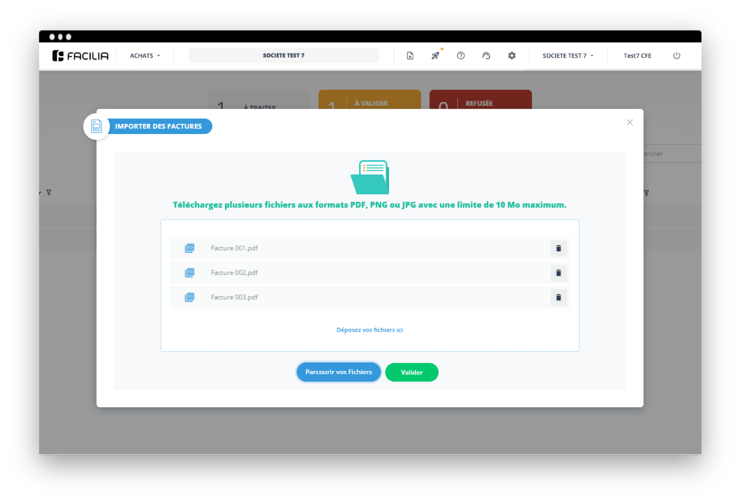 Importez vos factures d’achats