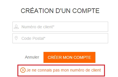 numero client inconnu