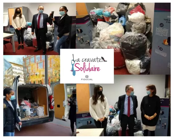 Récolte de vêtements plus que positive pour FIDUCIAL et La Cravate Solidaire