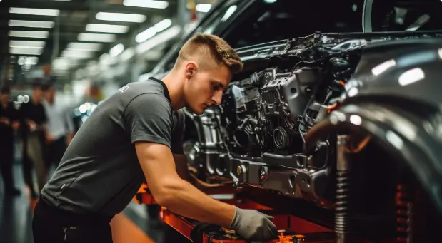 mécanicien dans un garage