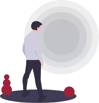 un personnage qui marche vers le soleil