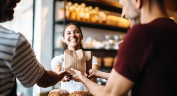 Boulangère et ses clients